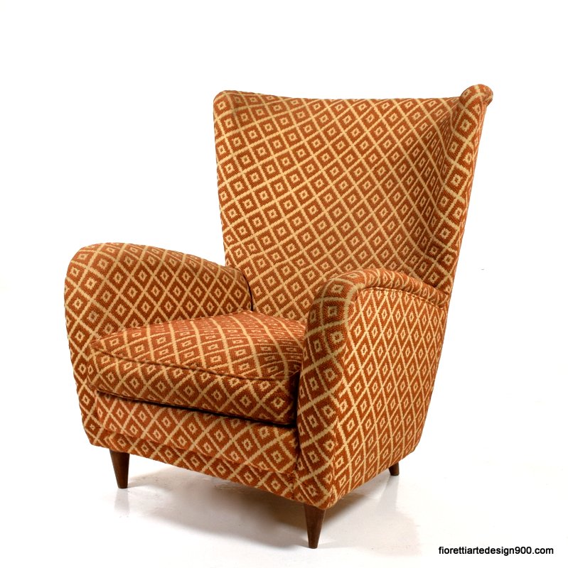 Una poltrona tessuto geometrico Buffa Style Armchair '60